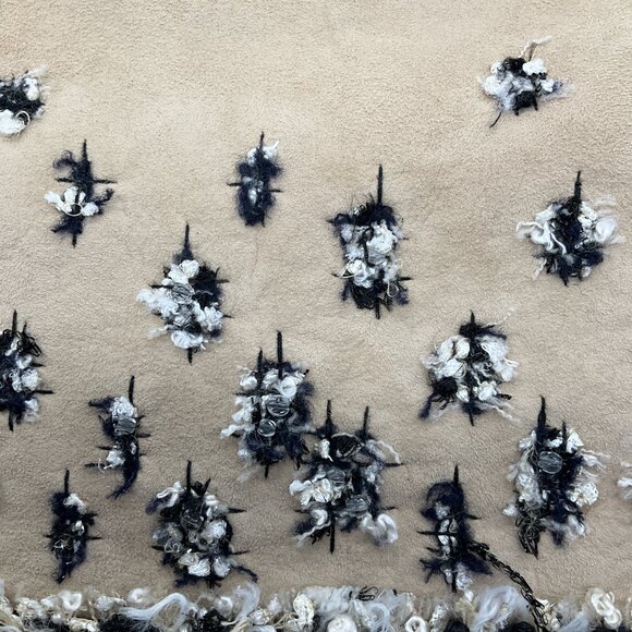 Chanel Beige 2005 Tweed Trimmed Lamb Shearling Scarf - Picture 7 of 10